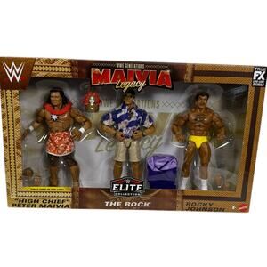 NEW WWE Generations Maivia Legacy Elite Collection The Rock Action Figure 3-Pack
